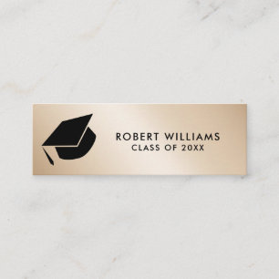 Gold Metallic  Grad Cap Graduation Insert