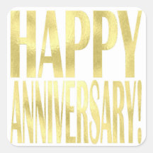 Gold metallic happy anniversary stylish chic
