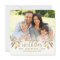 Gold Metallic Holly Berry Holiday Photo Flat Card