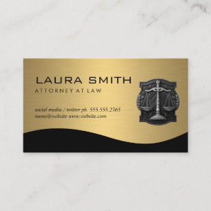 Gold Metallic   Legal Symbol Business Card