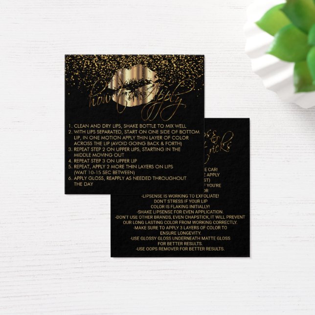 Gold Metallic Lip Colour Application Instructions (Desk)