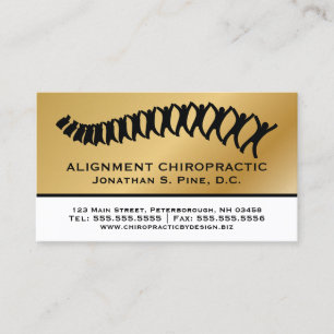 Gold Metallic-Look Chiropractor Appointment Cards