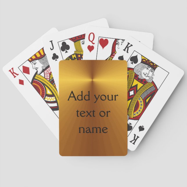 Gold Metallic Look Custom Cards Add Your Name (Back)