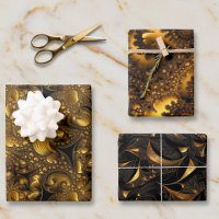 Gold Metallic Look Fractal Designs