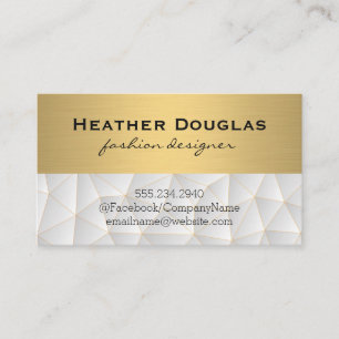 Gold Metallic Lux   Modern Geometric Pattern Business Card