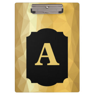 Gold metallic luxury black personal monogram clipboard