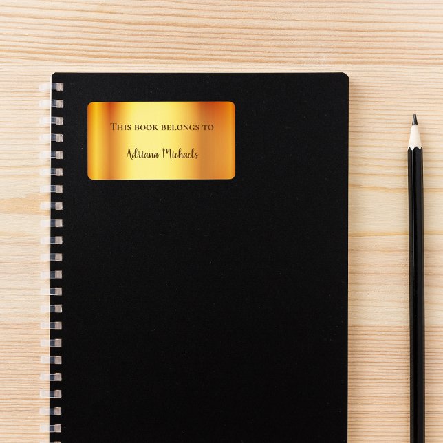 Gold metallic name elegant bookplate label (Creator Uploaded)