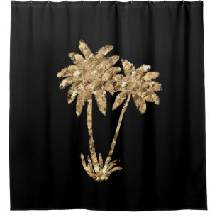 Gold Metallic Palm Trees on Black