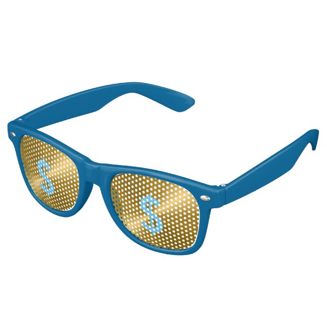 Gold Metallic Party Shades Sunglasses (Angled)