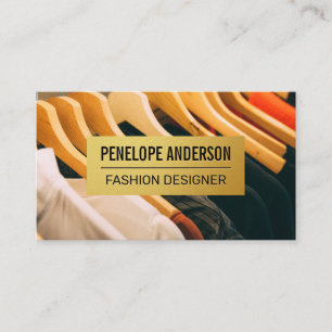 Gold Metallic Pattern   Hanging Clothes Business Card