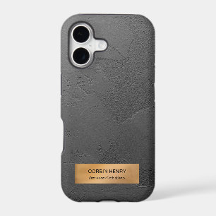 Gold Metallic Plaque Black Texture Personalized