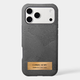 Gold Metallic Plaque Black Texture Personalized