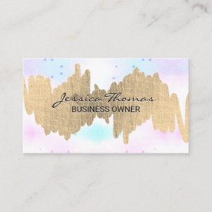 Gold Metallic Scribble   Mosaic Pattern Business Card
