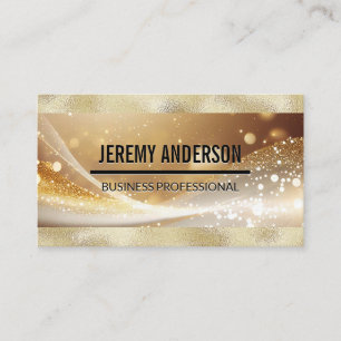 Gold Metallic Shimmer Shine Boke Business Card