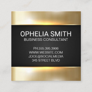 Gold Metallic Shine   Minimalist   Perforated Mesh Square Business Card