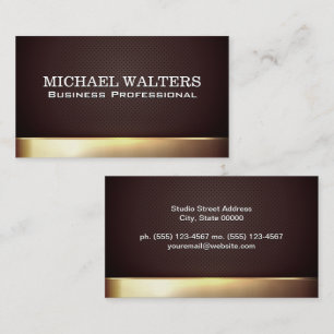 Gold Metallic Shine   Perforated Mesh  Business Card