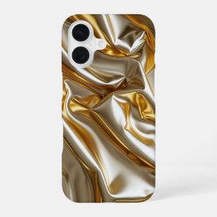 Gold Metallic Silk Texture iPhone 16 Case