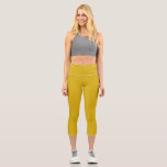 Gold Metallic solid plain colour Capri Leggings<br><div class="desc">Populaire, luxury attractive colour design.
Wok on many occasions even on the beach.
Work with lots of combinations of colours Green, blue and more.
Vital, vibrant, fashionable, smooth, shiny texture colour.
Hex No is D8B00E</div>