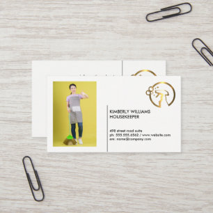 Gold Metallic Spray Bottle   Maid   Add Custom Pic Business Card