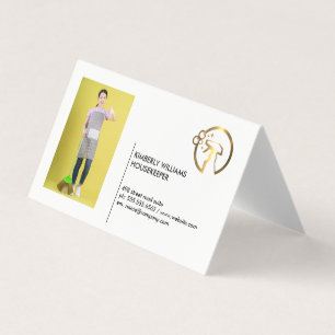 Gold Metallic Spray Bottle   Maid   Add Custom Pic Business Card