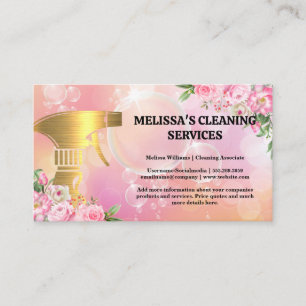 Gold Metallic Spray   Soap Bubbles   Flowers Business Card