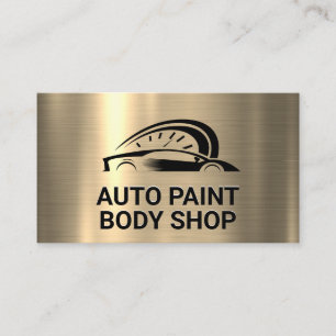 Gold Metallic   Stylized Car Logo  Business Card