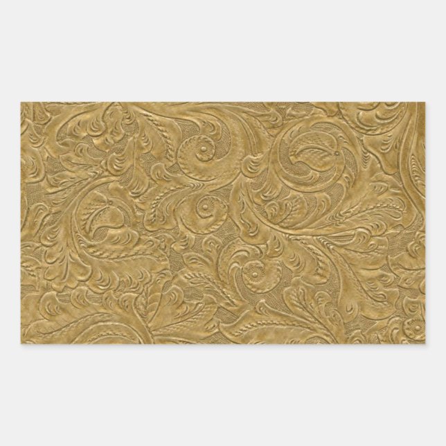 Gold metallic swirls pattern sticker (Front)