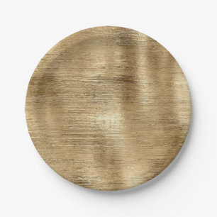 Gold metallic texture rustic shimmer stylish paper plate