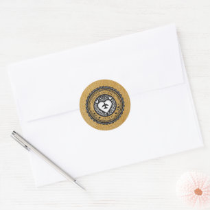 Gold Mexico Passport Classic Round Sticker