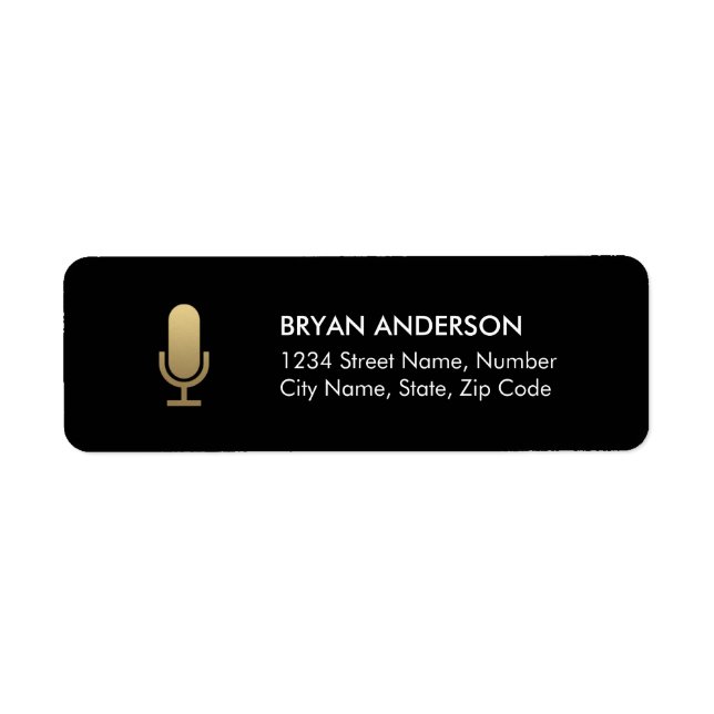 Gold Microphone Return Address Label (Front)