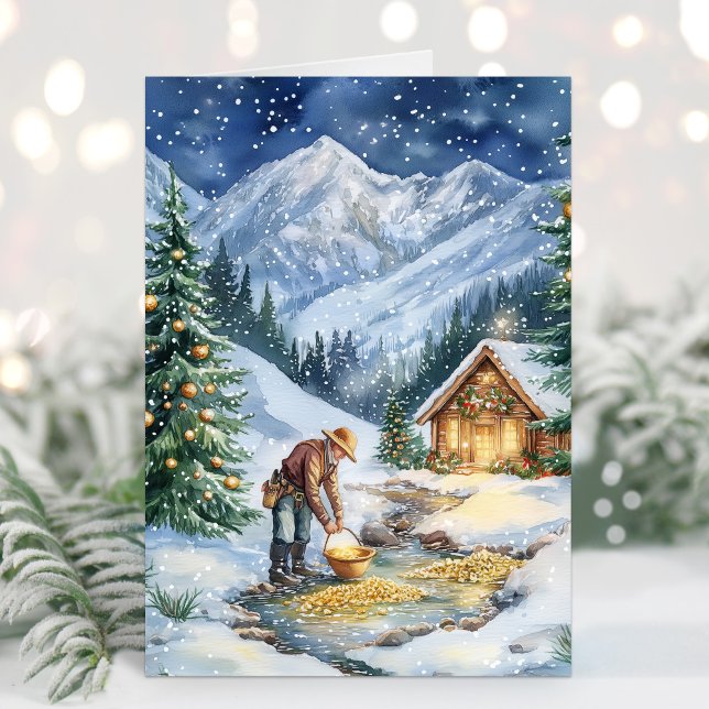 Gold Miner Gold Mining Gold Carte de Noël (Gold Mining Christmas Card)