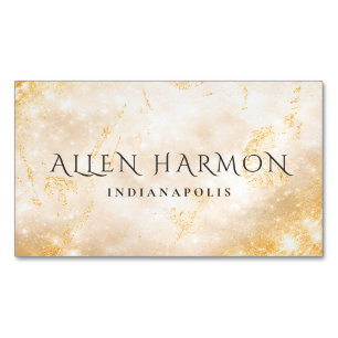 Gold Minimal Custom Family Name   5-Minute Edit Magnetic Business Card