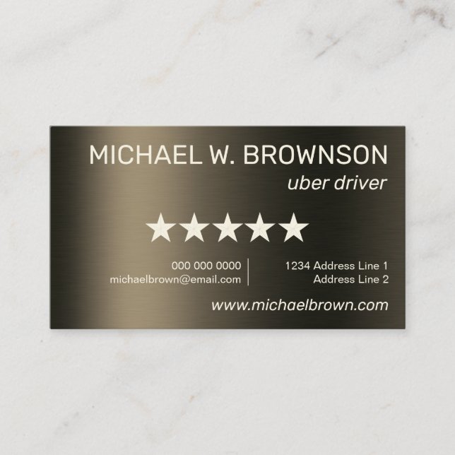 Gold Minimal Driver Business Card (Front)