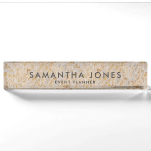 Gold Minimal Event Planner Nameplate