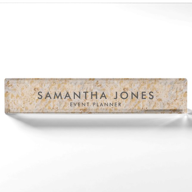 Gold Minimal Event Planner Nameplate (Front)
