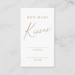 Gold minimal modern guess how many kisses game enclosure card