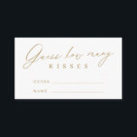 Gold minimal modern guess how many kisses game enclosure card<br><div class="desc">Entertain your guests with this fun "guess how many kisses" game,  features stylish modern script and text in gold colour,  simple and clean,  great for bridal shower,  wedding parties,  and baby shower,  etc. 
See all the bridal shower games in collection.</div>
