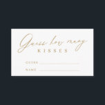Gold minimal modern guess how many kisses game enclosure card<br><div class="desc">Entertain your guests with this fun "guess how many kisses" game,  features stylish modern script and text in gold colour,  simple and clean,  great for bridal shower,  wedding parties,  and baby shower,  etc. 
See all the bridal shower games in collection.</div>