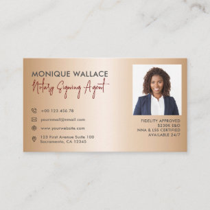 Gold Minimal Professional Photo Notary Service Business Card