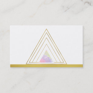 *~* Gold Minimal Triangle Sacred Geometry Alchemy Business Card