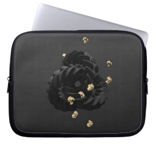 Gold minimalism leather Neoprene Laptop Sleeve 10