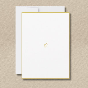 Gold Minimalist Border Little Heart No Text Card
