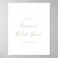 Gold Minimalist Bridal Shower Welcome Poster