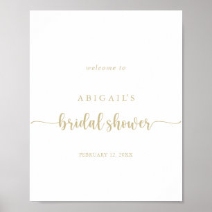 Gold Minimalist Calligraphy Bridal Shower Welcome Poster