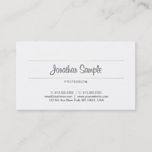 Gold Minimalist Design Luxury Calligraphy Plain Business Card