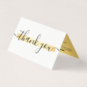 Gold Minimalist Logo Stylist Client Thank You Card