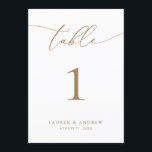 Gold Minimalist Modern Wedding Event Table Numbers<br><div class="desc">Size 5x7 (**PLEASE NOTE: To order,  simply adjust your table number (and name/date) and add each number to your cart separately. Then check out once you are finished.) Beautiful,  elegant,  modern and minimalist,  table number card. Fully customizable with your names (or Event Name) and Date.</div>