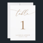 Gold Minimalist Modern Wedding Event Table Numbers<br><div class="desc">Size 5x7 (**PLEASE NOTE: To order,  simply adjust your table number (and name/date) and add each number to your cart separately. Then check out once you are finished.) Beautiful,  elegant,  modern and minimalist,  table number card. Fully customizable with your names (or Event Name) and Date.</div>
