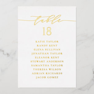 Gold Minimalist Script Wedding Seating Card