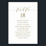 Gold Minimalist Script Wedding Seating Plan Table Number<br><div class="desc">Customizable table number seating plan. It features a gold whimsical script and classic typography. Personalize by adding your own details. This minimalist table seating plan is perfect for weddings,  baby showers,  bridal showers,  birthdays,  and so much more.</div>